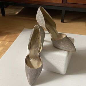 Bandolino Women's Glitter D'Orsay Pointed Heels - Champagne Gold